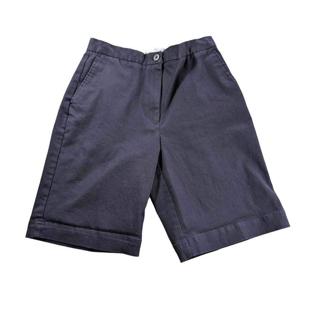 Tommy Hilfiger Womens Shorts Stretchy Navy Blue Size 8 Chino Y2K Flat Front